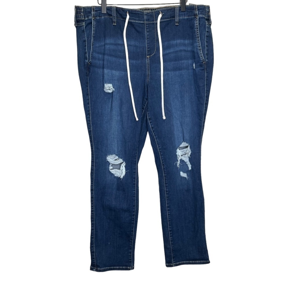Torrid Blue Straight Leg Distressed Jeans Size 2x